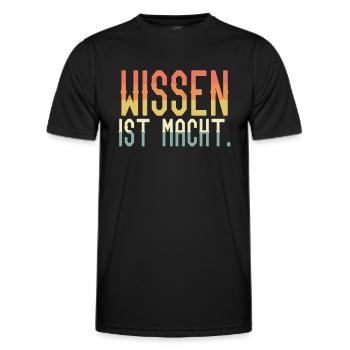 Wissen ist Macht - Männer Funktions-T-Shirt - Schwarz - Vorne - AI Model Male 178 dark (178cm)