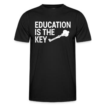 Bildung Schlüssel Spruch - Männer Funktions-T-Shirt - Schwarz - Vorne - AI Model Male 178 dark (178cm)