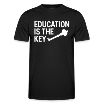 Bildung Schlüssel Spruch - Männer Funktions-T-Shirt - Schwarz - Vorne - AI Model Male 178 dark (178cm)