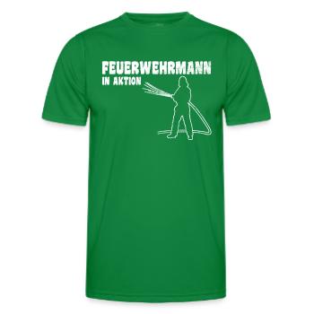 Feuerwehrmann in Aktion - Männer Funktions-T-Shirt - Kelly Green - Vorne - AI Model Male 178 dark (178cm)