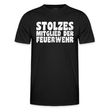 Mitglied der Feuerwehr - Männer Funktions-T-Shirt - Schwarz - Vorne - AI Model Male 178 dark (178cm)