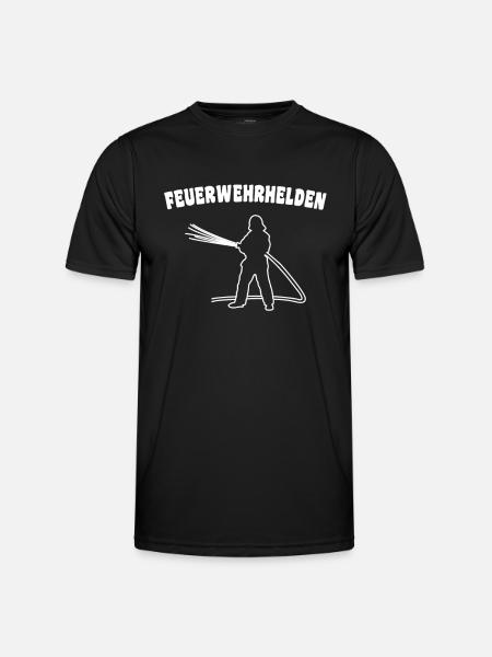 Feuerwehrhelden - Männer Funktions-T-Shirt - Schwarz