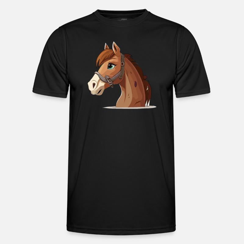 Style de bande dessinée de cheval T-shirt sport Homme