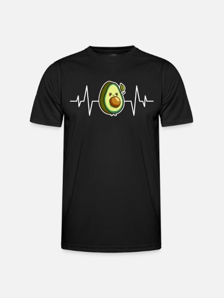 Avocado heartbeat - Men's Functional T-Shirt - black