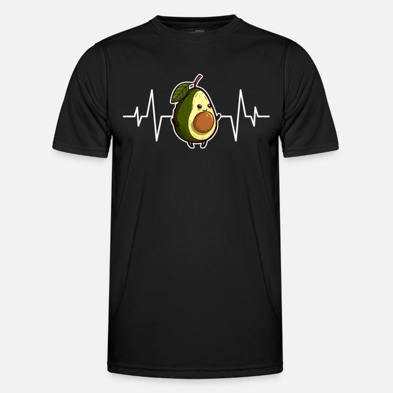 Avocado heartbeat - Men's Functional T-Shirt - black