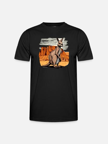 Kangaroo comic cartoon style - Men's Functional T-Shirt - black