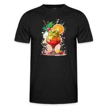 Cocktail - T-shirt sport Homme - noir - Devant - AI Model Male 178 dark (178cm)
