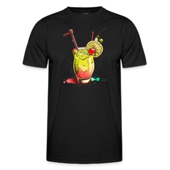 Cocktail - T-shirt sport Homme - noir - Devant - AI Model Male 178 dark (178cm)