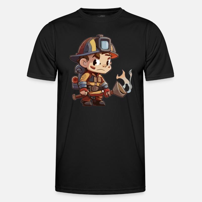 Fireman Cartoon style Men's Functional T-Shirt