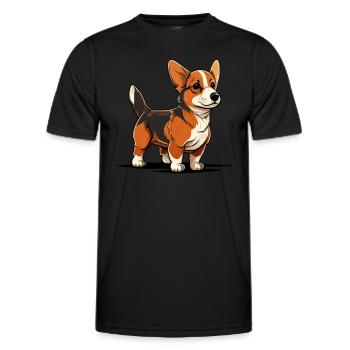 Dog in comic style - Men's Functional T-Shirt - black - Front - AI Model Male 178 dark (178cm)