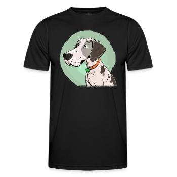 Dog in comic style - Men's Functional T-Shirt - black - Front - AI Model Male 178 dark (178cm)