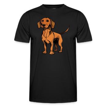 Dog in comic style - Men's Functional T-Shirt - black - Front - AI Model Male 178 dark (178cm)