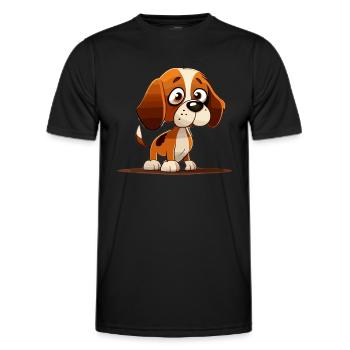 Dog in comic style - Men's Functional T-Shirt - black - Front - AI Model Male 178 dark (178cm)