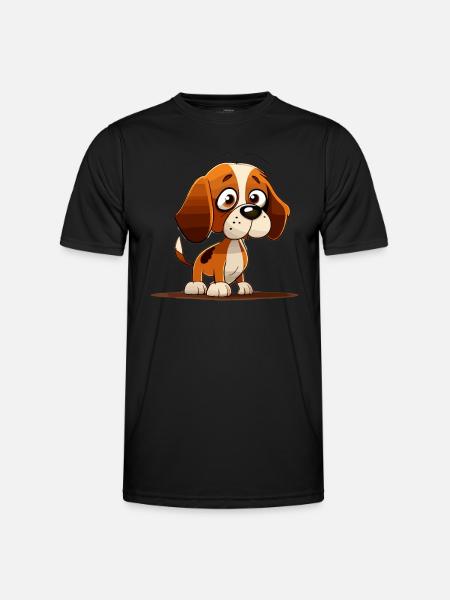Dog in comic style - Men's Functional T-Shirt - black