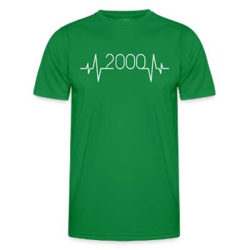 2000 Heartbeat - Men's Functional T-Shirt - kelly green - Front - AI Model Male 178 dark (178cm)