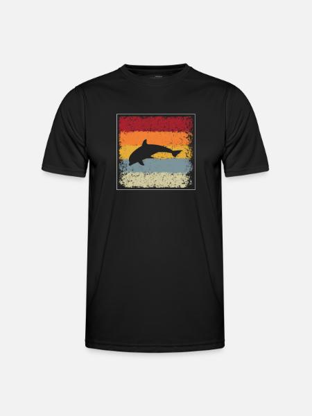 Dauphin Rétro - T-shirt sport Homme - noir