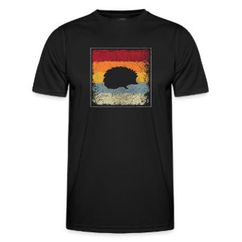 Igel Retro - Männer Funktions-T-Shirt - Schwarz - Vorne - AI Model Male 178 dark (178cm)