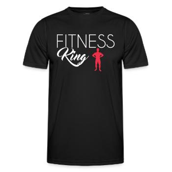 Fitness king - Men's Functional T-Shirt - black - Front - AI Model Male 178 dark (178cm)