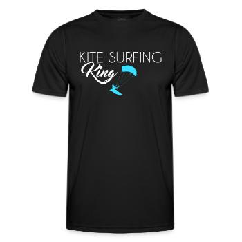 Kite Surfing King - Männer Funktions-T-Shirt - Schwarz - Vorne - AI Model Male 178 dark (178cm)