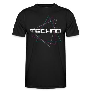 Techno - Men's Functional T-Shirt - black - Front - AI Model Male 178 dark (178cm)
