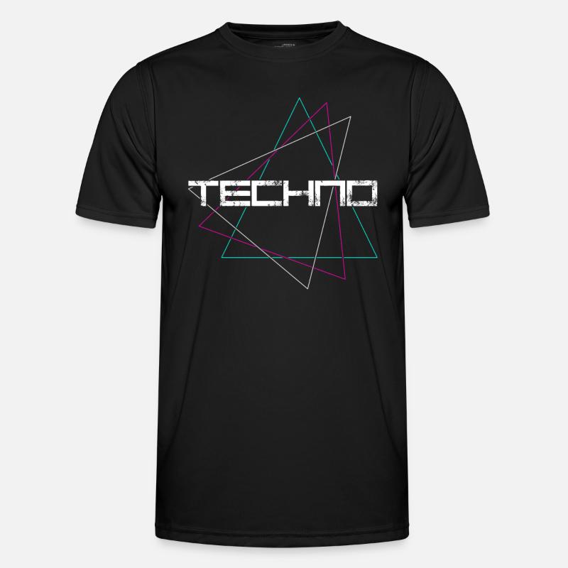 Techno - Männer Funktions-T-Shirt - Schwarz
