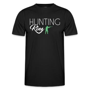 Hunting King - Männer Funktions-T-Shirt - Schwarz - Vorne - AI Model Male 178 dark (178cm)