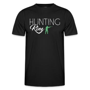 Hunting King - Männer Funktions-T-Shirt - Schwarz - Vorne - AI Model Male 178 dark (178cm)