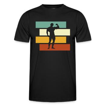 Body building Retro - Männer Funktions-T-Shirt - Schwarz - Vorne - AI Model Male 178 dark (178cm)