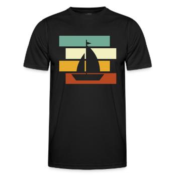 Rétro de la voile - T-shirt sport Homme - noir - Devant - AI Model Male 178 dark (178cm)