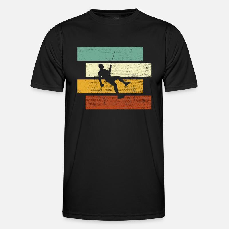 Klettern Retro - Männer Funktions-T-Shirt - Schwarz