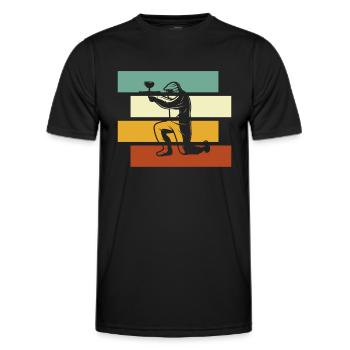 Paintball Retro - Männer Funktions-T-Shirt - Schwarz - Vorne - AI Model Male 178 dark (178cm)