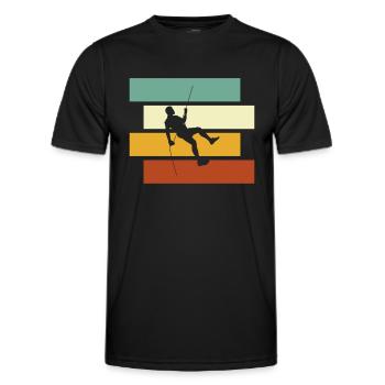Klettern Retro - Männer Funktions-T-Shirt - Schwarz - Vorne - AI Model Male 178 dark (178cm)