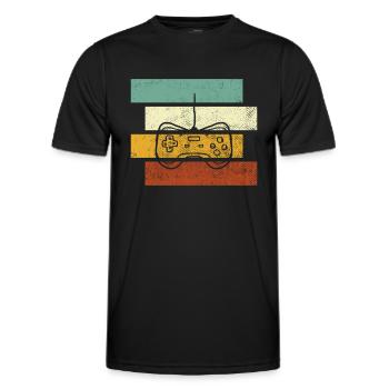 Gaming Rétro - T-shirt sport Homme - noir - Devant - AI Model Male 178 dark (178cm)