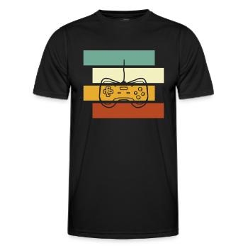 Gaming Retro - Men's Functional T-Shirt - black - Front - AI Model Male 178 dark (178cm)