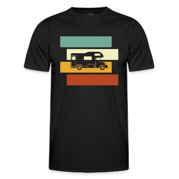 Motorhome Retro - Men's Functional T-Shirt - black - Front - AI Model Male 178 dark (178cm)