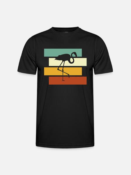 Flamingo Retro - Männer Funktions-T-Shirt - Schwarz