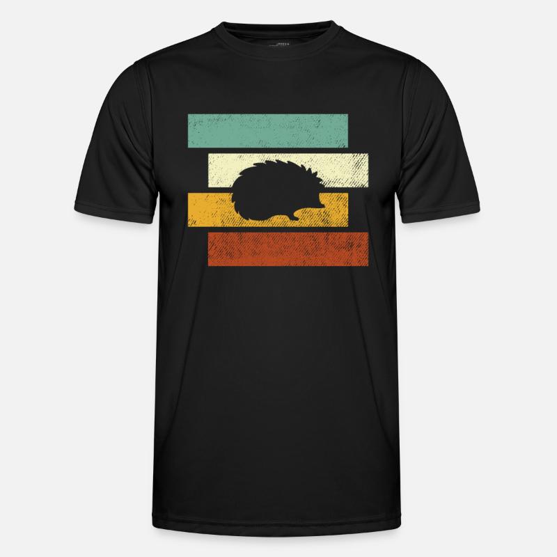 Igel Retro - Männer Funktions-T-Shirt - Schwarz