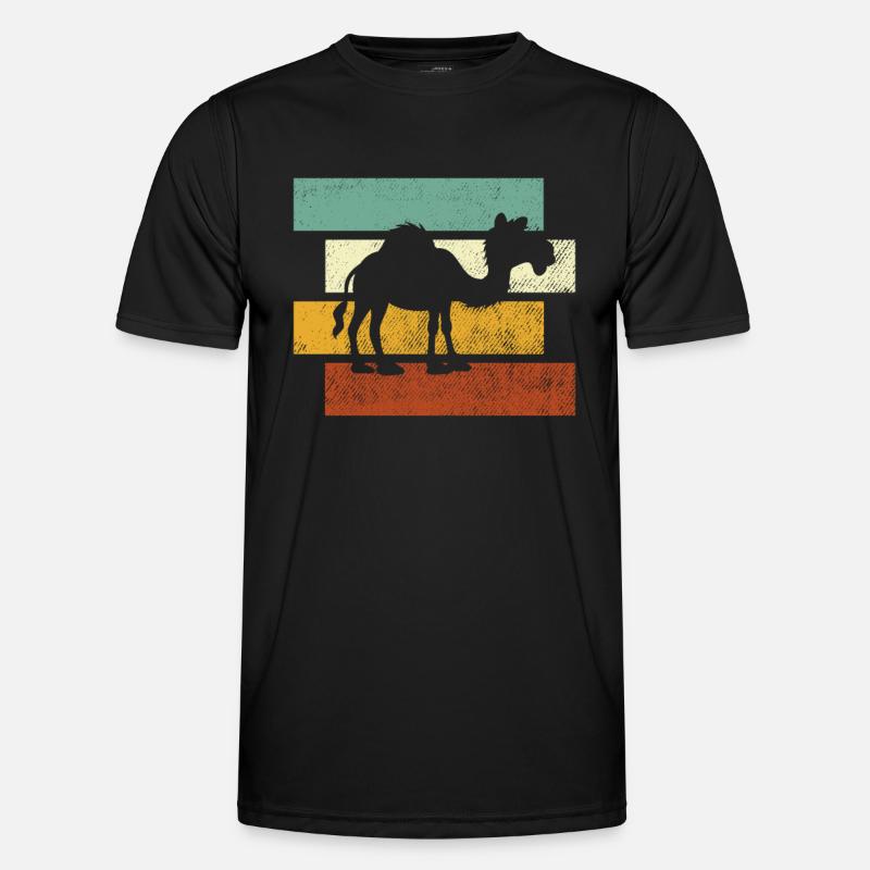 Kamel Retro - Männer Funktions-T-Shirt - Schwarz