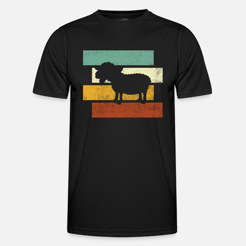 Schaf retro - Männer Funktions-T-Shirt - Schwarz