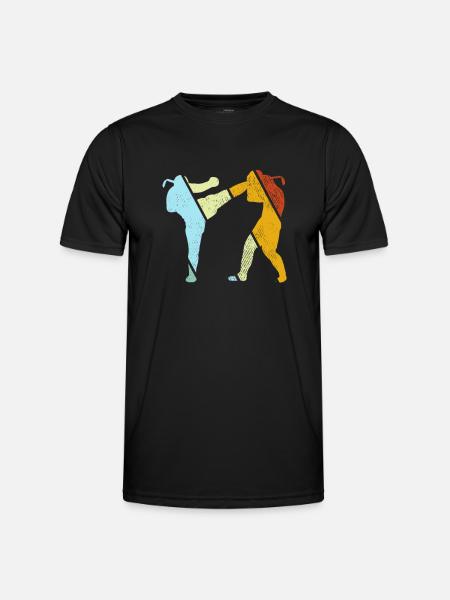 Kampfsport Retro - Männer Funktions-T-Shirt - Schwarz