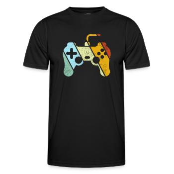 Gaming Retro - Men's Functional T-Shirt - black - Front - AI Model Male 178 dark (178cm)