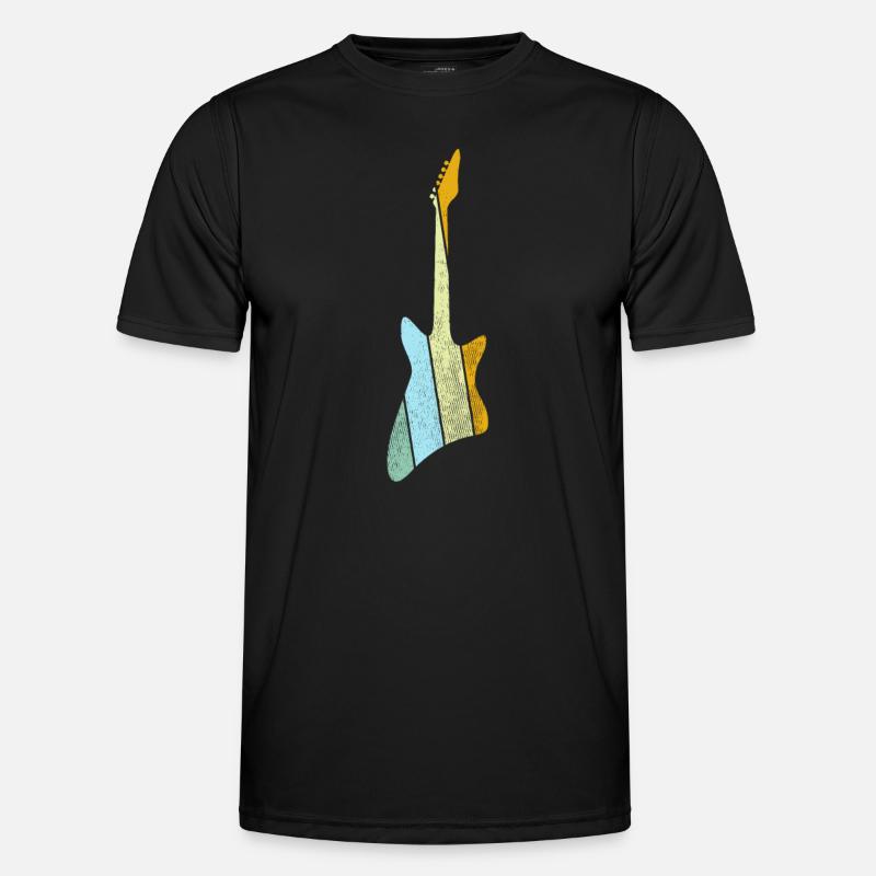 E Gitarre Retro - Männer Funktions-T-Shirt - Schwarz