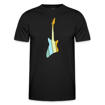 E Gitarre Retro - Männer Funktions-T-Shirt - Schwarz - Vorne - AI Model Male 178 dark (178cm)