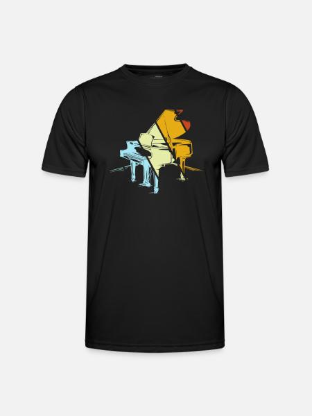 Klavier Retro - Männer Funktions-T-Shirt - Schwarz