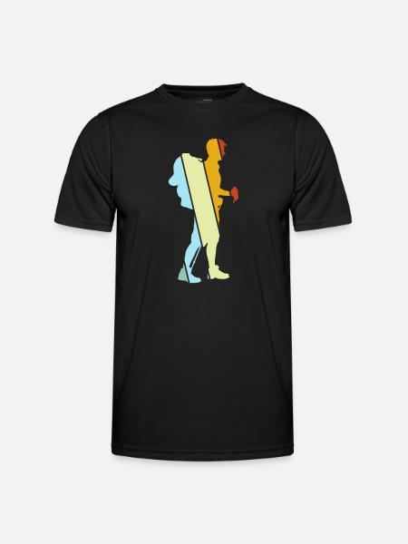 Wandern Retro - Männer Funktions-T-Shirt - Schwarz