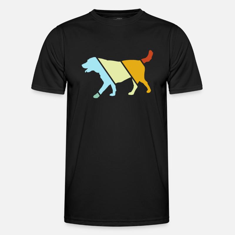 Hund Retro - Männer Funktions-T-Shirt - Schwarz