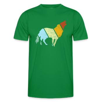 Wolf Retro - Männer Funktions-T-Shirt - Kelly Green - Vorne - AI Model Male 178 dark (178cm)