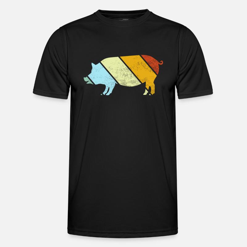 Pig Retro - Men's Functional T-Shirt - black