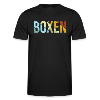 Boxen Retro - Männer Funktions-T-Shirt - Schwarz - Vorne - AI Model Male 178 dark (178cm)
