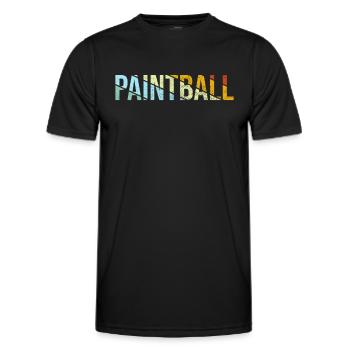 Paintball Retro - Männer Funktions-T-Shirt - Schwarz - Vorne - AI Model Male 178 dark (178cm)